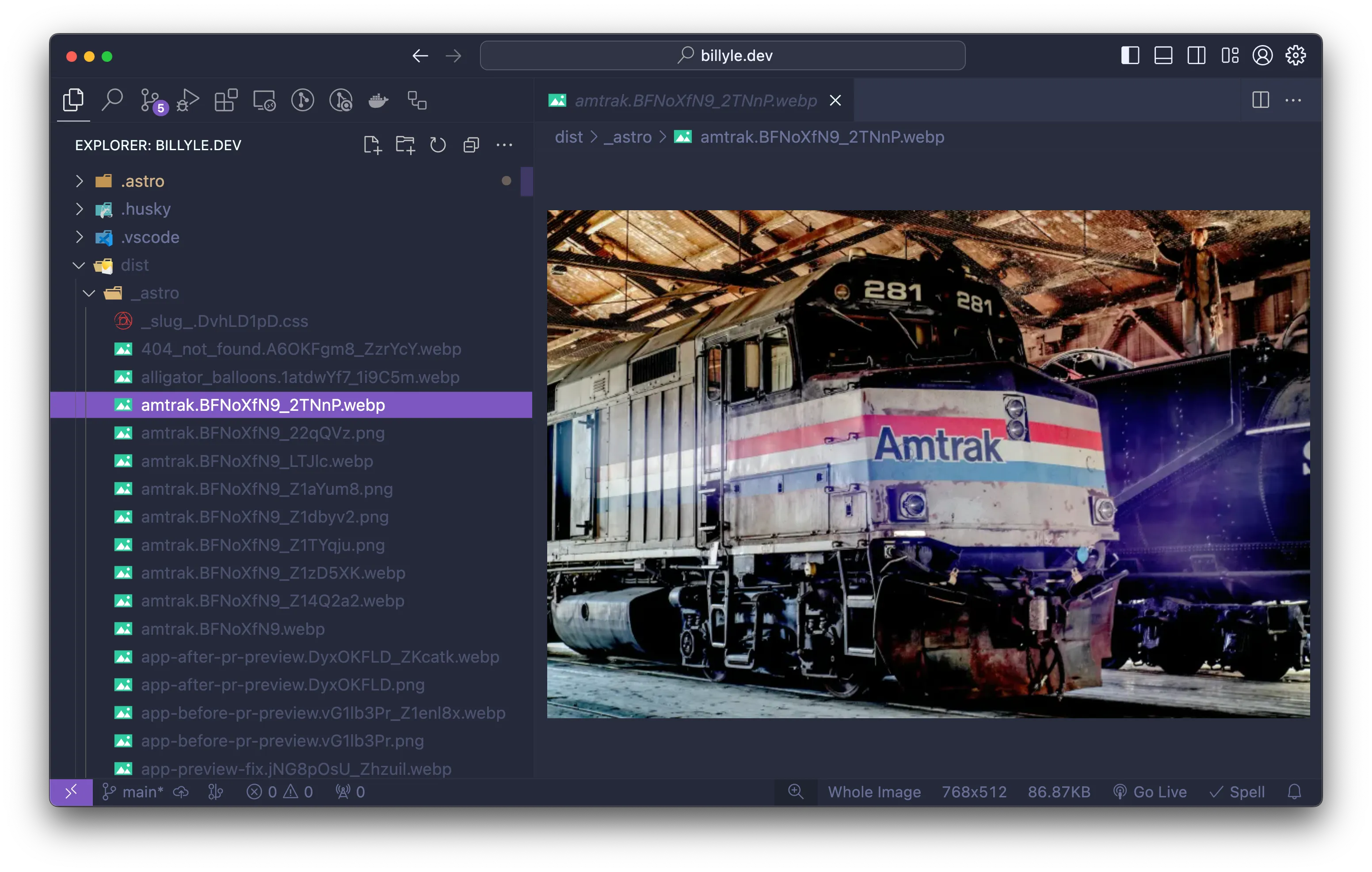 Output directory _astro from image optimization