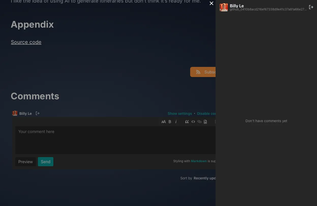 remark42 sidebar modal