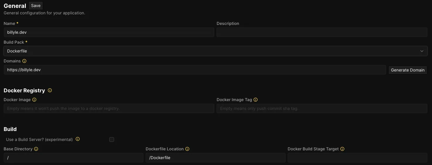Coolify's Dockerfile configuration