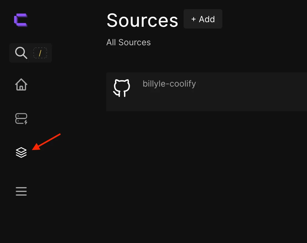 navigation menu for projects