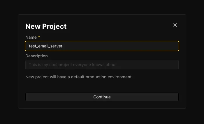 Creating a new project in Coolify