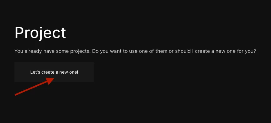Coolify onboarding - project selection