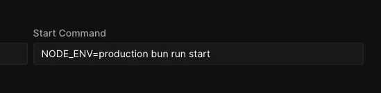 Coolify start command input
