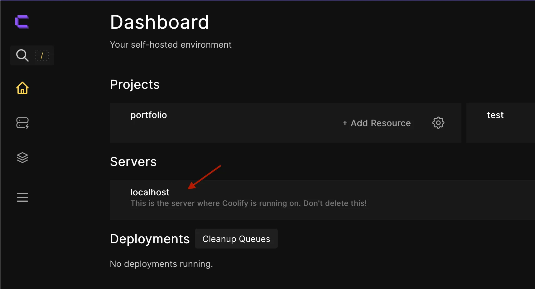 navigating to the server we want to use wildcard domains