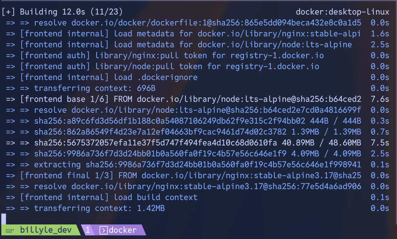 docker compose building
