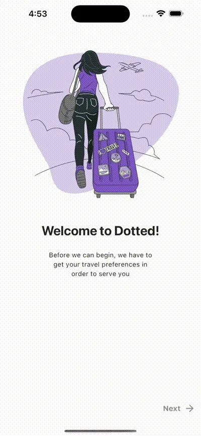 On-boarding screen