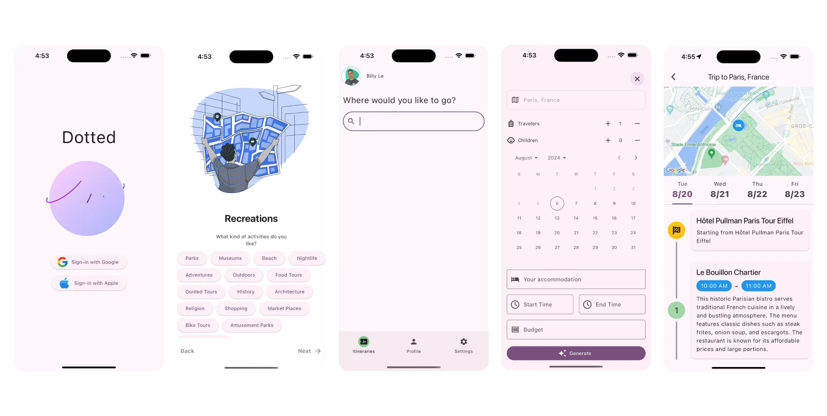 Screenshots of Dotted