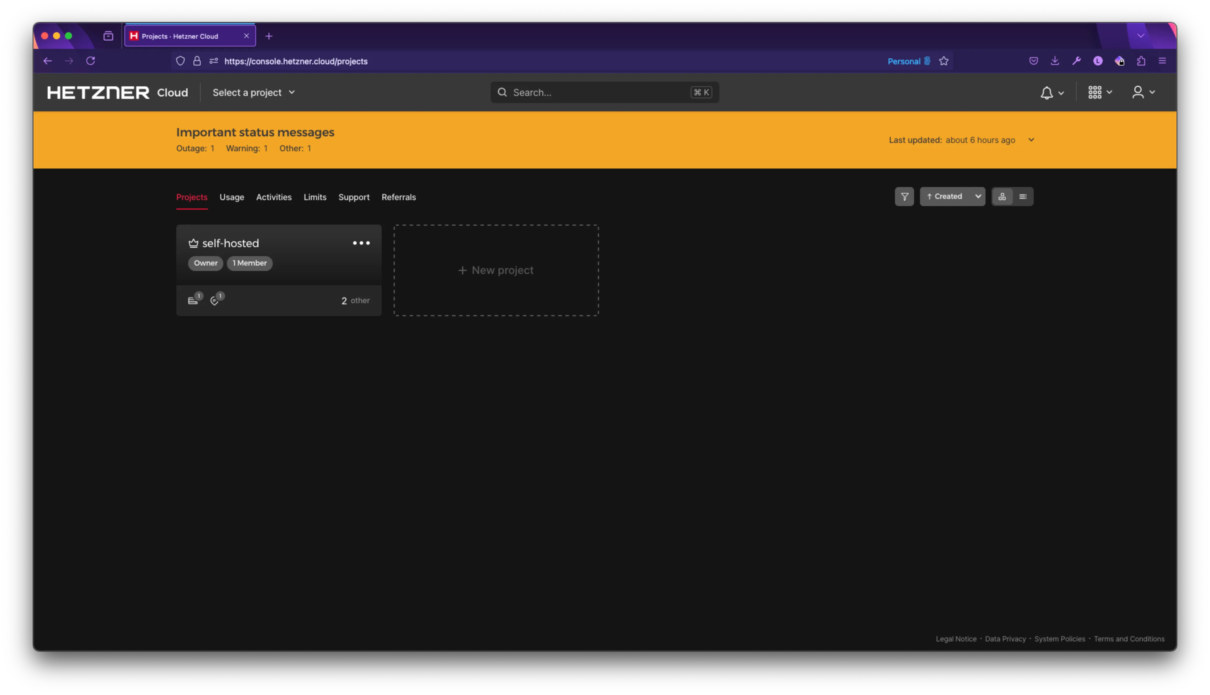 Hetzner Cloud Console