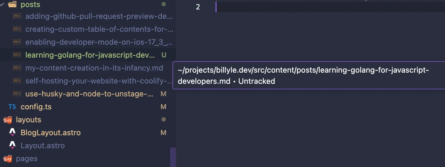 showing files that were untracked